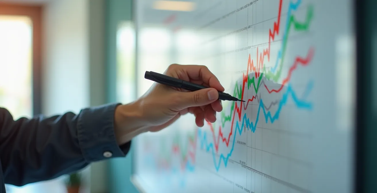 Graphique montrant l'évolution des consommations énergétiques sur tableau