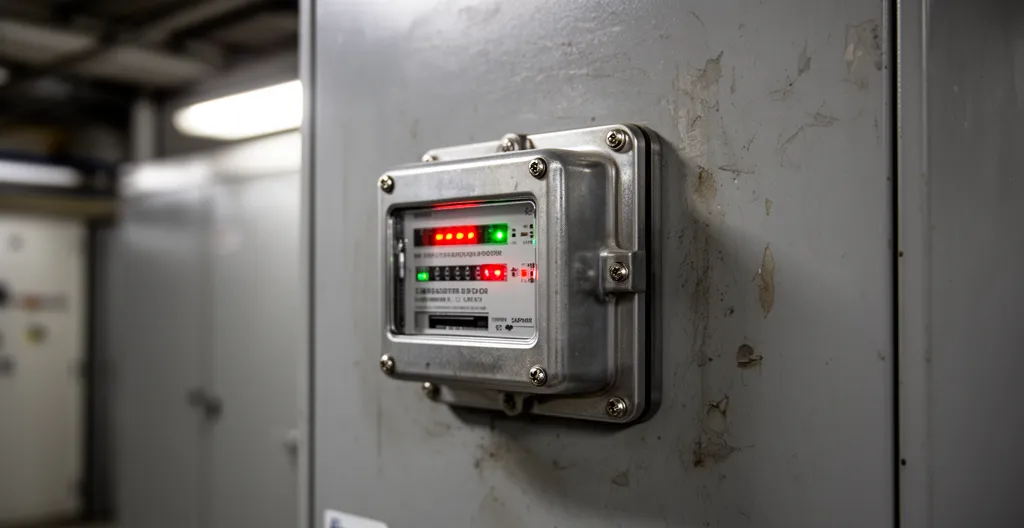 Compteur électrique industriel de type SAPHIR avec voyants lumineux